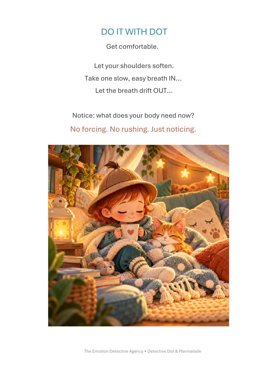 Book page: Dot and Marmalade settle in for a quiet recharge