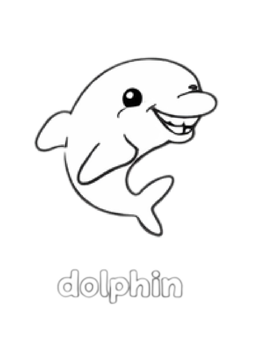 My Ocean Friends dolphin colouring page