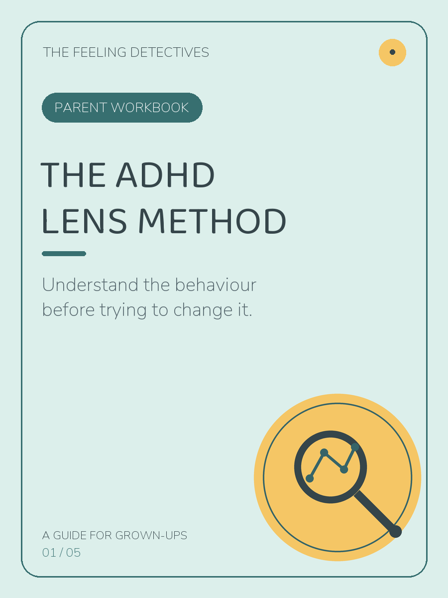 Cover of The ADHD Lens Method — a calm, practical workbook for parents