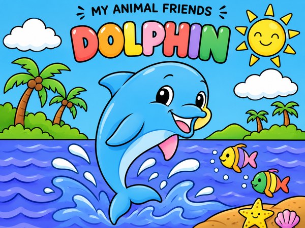Finished Dolphin colouring picture