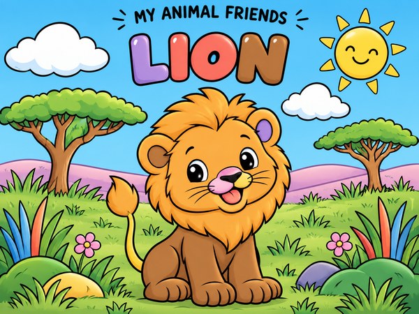 Finished Lion colouring picture
